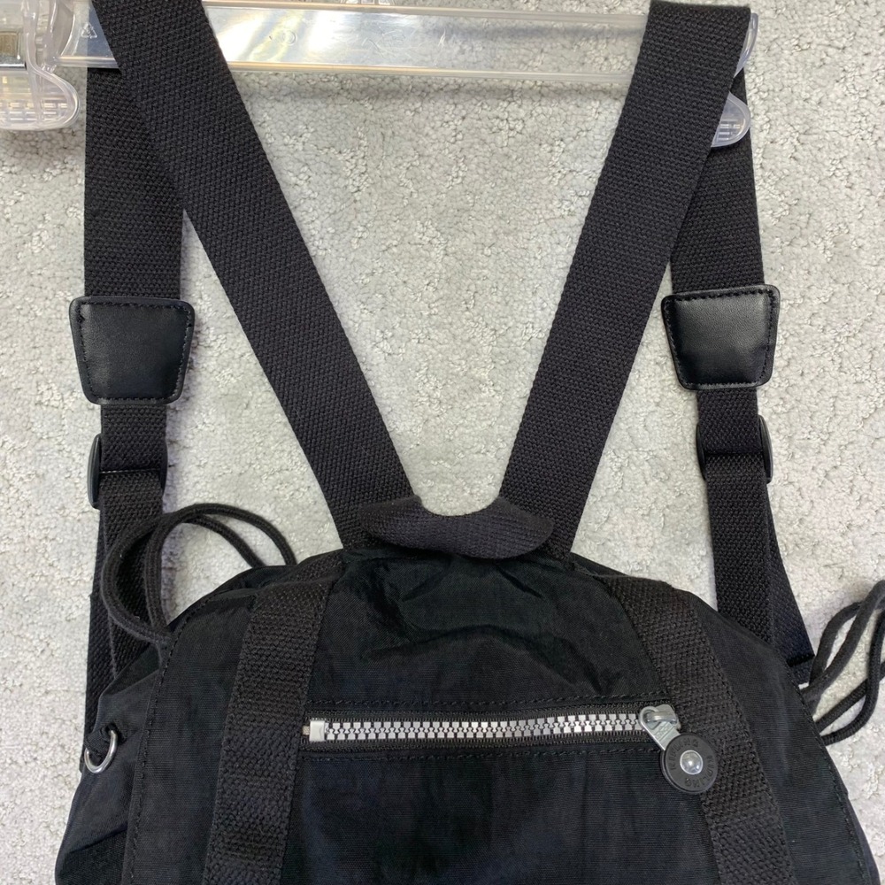 Kipling Black Nylon Backpack Drawstring Flap Back… - image 3